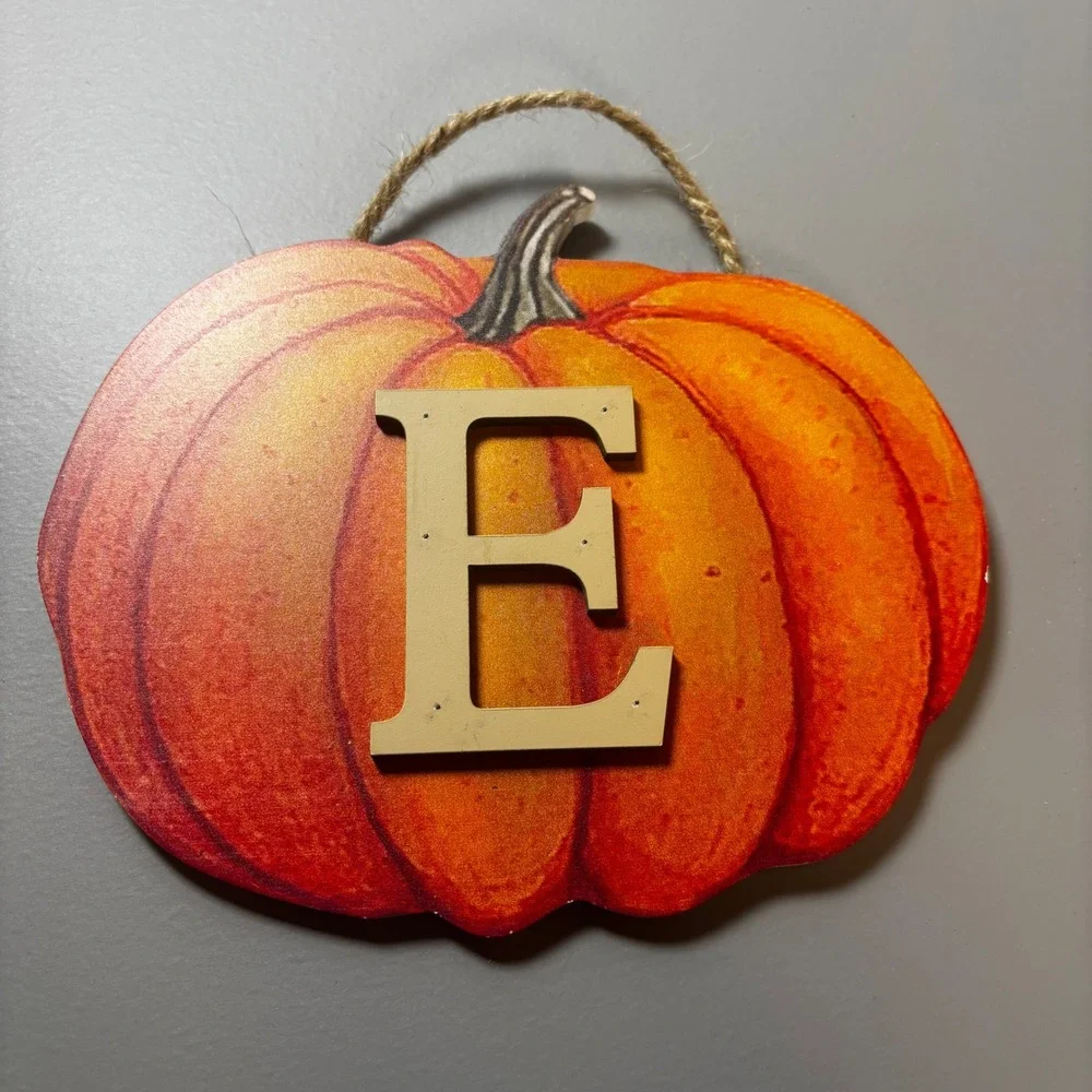 Fall Pumpkin Patch Letter Wall Decor Orange Raffia‎ Bow Autumn